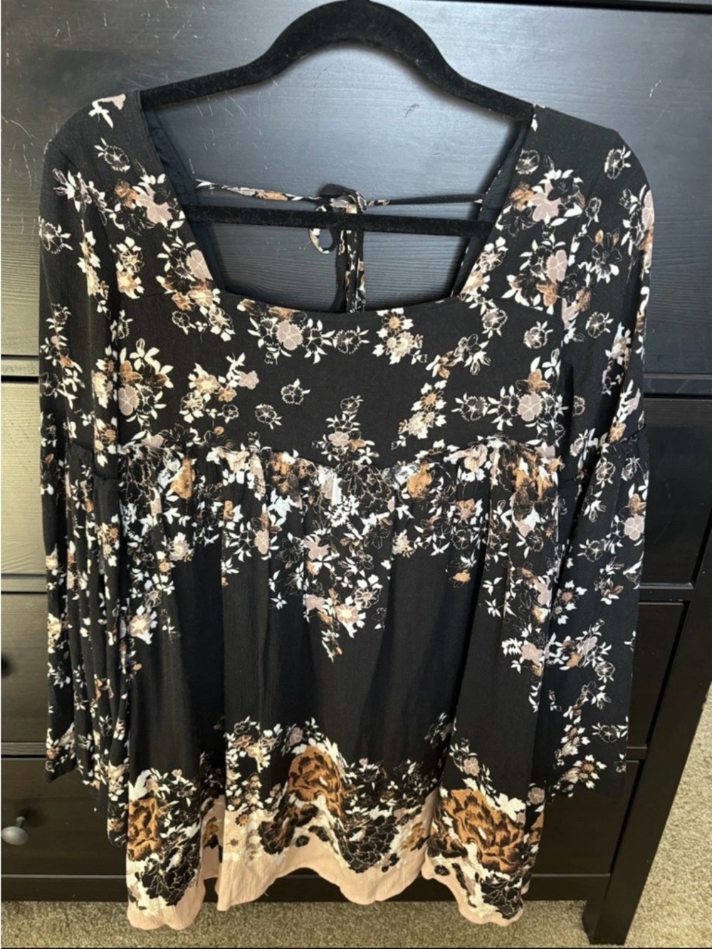 Free People Boho Babydoll Flare Sleeve Dress